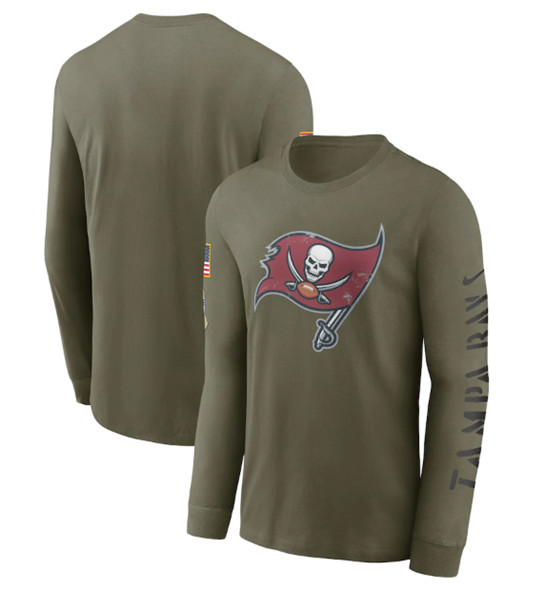 Men's Tampa Bay Buccaneers 2022 Olive Salute to Service Long Sleeve T-Shirt